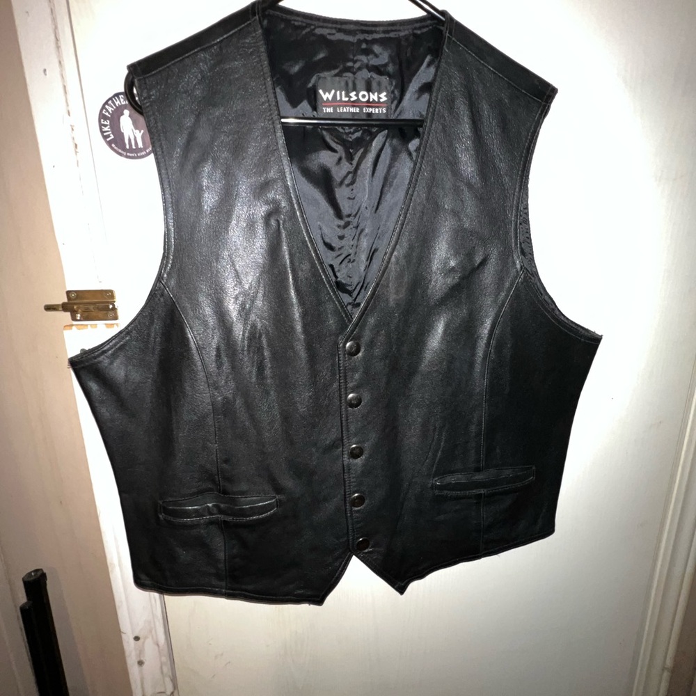 Wilsons Black Leather Vest